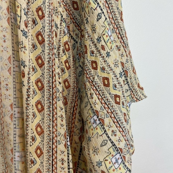 LAGACI WESTERN PRINT BOHEMIAN FRINGE TOPPER S/M BEACHY SUMMER - Picture 3 of 8